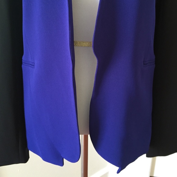 DVF Paulette Jacket in Vivid Blue/Black - Picture 2 of 4
